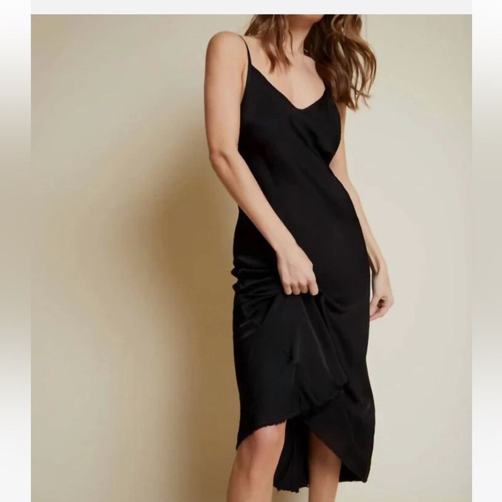 Nation LTD Black Midi Slip Dress